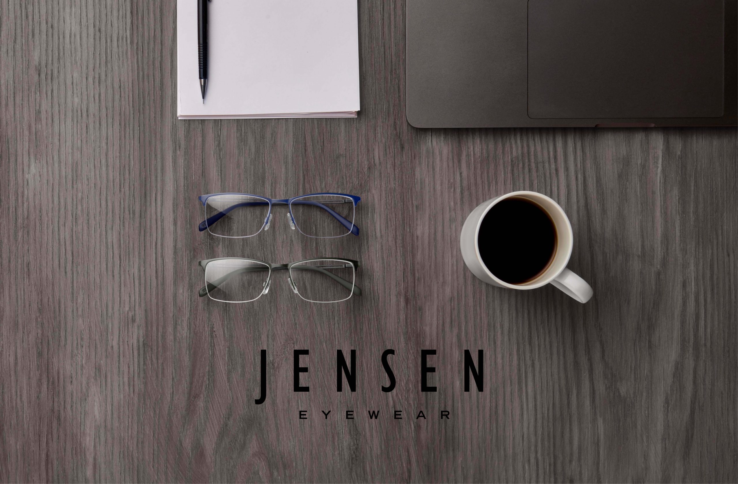 Jensen optical frame JN8869 in khaki and blue